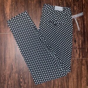 The Limited Black, White and Blue Patterned Ankle Fit Trousers